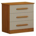 Ver imagem 3 de Mesa de Cabeceira Rubi 3 Gavetas Cinamomo/off - Leifer