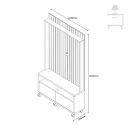 Estante Rack P/ Tv 50" Home Ripado Estilos 1,45cm C/ Rodizio:naturale - 3