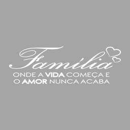 Adesivo De Parede Decorativo Quarto Sala Família Vida e Amor - Cor Branca - 1