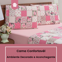 Ver mais imagens de Jogo de Cama Lençol Estampado em Floral com Elastico Queen com 4 Peças 180 Fios