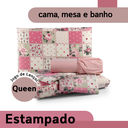 Ver imagem 4 de Jogo de Cama Lençol Estampado em Floral com Elastico Queen com 4 Peças 180 Fios