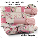Ver imagem 3 de Jogo de Cama Lençol Estampado em Floral com Elastico Queen com 4 Peças 180 Fios