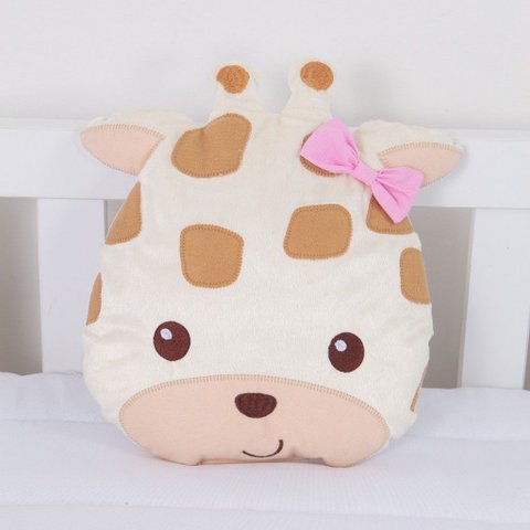Almofada Decorativa Safari Infantil para Bebê e Crianças em Pelúcia:girafa Ela