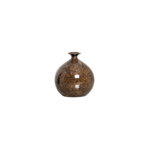 Vaso de Cerâmica Decorativo Pequeno Maia Marrom Petra 12x13 cm