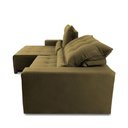 Ver imagem 4 de Sofá Retrátil Reclinável Montebello 2,50m Suede Velut Bege Molas no Assento - King House