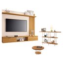 Ver imagem 1 de Painel Suspenso Lets Cinamomo Off White com Mesa de Centro Sky e Aparador Infinity Cinamomo - Hb Mó