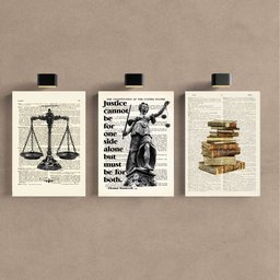Kit 3 Quadro Decorativo Advocacia Escritório Justiça Placa 40x28cm - 1
