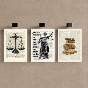 Kit 3 Quadro Decorativo Advocacia Escritório Justiça Placa 40x28cm