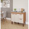 Gabinete de Cozinha 100cm com 2 Portas e 2 Gavetas Slim Freijó Off White Mgm - 3