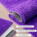 Ver imagem 2 de Tapete Passadeira Quarto Antiderrapante Roxo 50 X 140 Cm