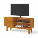 Ver imagem 4 de Rack Austin 110cm em MDF MDP com Nichos Marrom Carmolar Móveis