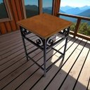 Ver mais imagens de Sala de Jantar Completa com Mesa e 4 Banquinhos Quadrada Tampo em Madeira Estrutura em Ferro
