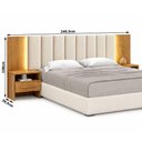 Ver imagem 2 de Cabeceira Box Casal Odessa com 2 Mesas de Cabeceira com LED Cinamomo - Novo Horizonte