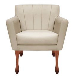 Poltrona Decorativa Clinicas Iza Retro - Dritex:suede Bege - 1