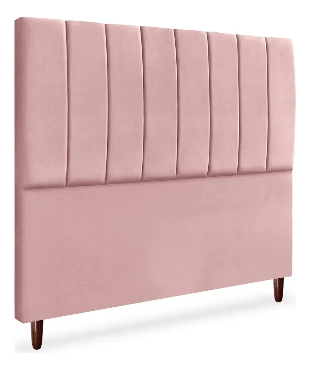 Ver imagem 2 de Cabeceira de Cama Box Carla Casal Queen 160 Cm Suede Rosa do Lar Móveis e Decoração