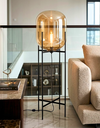 Ver imagem 1 de Luminária de Chão Piso 160cm Globo Vidro Âmbar Coluna Pedestal Moderno Industrial Lv-amb-5 Gimpo