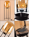 Ver imagem 4 de Luminária de Chão Piso 160cm Globo Vidro Âmbar Coluna Pedestal Moderno Industrial Lv-amb-5 Gimpo