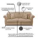 Ver imagem 3 de Sofá 2 Lugares Pé de Madeira Julieta 160 Cm Suede Bege S04 - D'Rossi