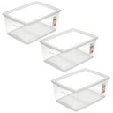 Ver imagem 1 de 3 Caixas Plásticas Cesto Organizador com Tampa 30L Brinquedos Closet Incolor
