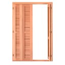 Ver imagem 3 de Porta Balcão Pantográfica Semi-panorâmica com Veneziana Reto de Eucalipto Bat.14 Cm Esel - 216ax150l