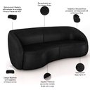 Ver imagem 3 de Kit Sofá 4 Lugares Eron 288cm com Poltrona Giratória Angelina M03 Couríssimo Preto - Lyam Decor