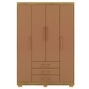 Ver imagem 1 de Guarda Roupa Solteiro 120 Cm 4 Portas 10088 Nature Camarim Vlr Nature Camarim