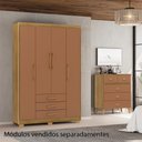 Ver imagem 7 de Guarda Roupa Solteiro 120 Cm 4 Portas 10088 Nature Camarim Vlr Nature Camarim