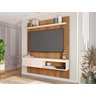 Painel para Tv Moderno até 55 Polegadas Suspenso Sala Quarto Ripado Rack Cor Freijo/off White - 4