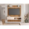 Painel para Tv Moderno até 55 Polegadas Suspenso Sala Quarto Ripado Rack Cor Freijo/off White - 2