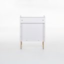 Ver imagem 5 de Mesa de Cabeceira Lys 2 Gavetas 1 Prateleira 43 Cm X 38 Cm Branco/ Dourado
