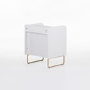 Ver imagem 4 de Mesa de Cabeceira Lys 2 Gavetas 1 Prateleira 43 Cm X 38 Cm Branco/ Dourado