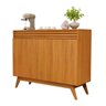 Balcão Aparador Buffet Florence Ripado Mdf 3 Porta Pé Palito:nature - 1