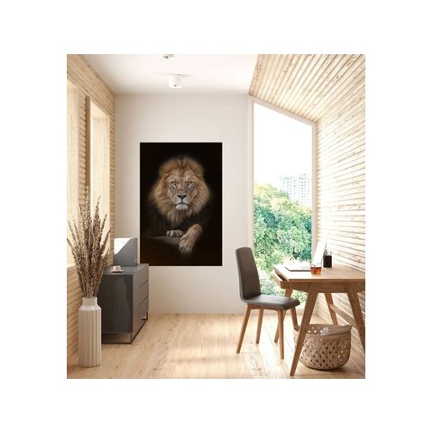 Quadro Grande Decoração Para Quarto Sala 130x90 Leão De Judá - Unissex