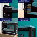Ver imagem 2 de Treliche Solteiro Cabeceira Bau 1 Porta 225x87 Cm15 Preto Dtall Preto