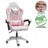 Cadeira Gamer Ergonômica Top para Escritório Rosa e Branco - 2