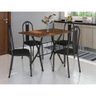 Conjunto De Mesa Bruna Com 4 Cadeiras Tampo BP 91cm Cromo Preto Assento Preto Artefamol 8679 - ASSEN - 1