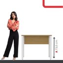 Ver imagem 5 de Escrivaninha Mesa Escritório P25 90cm Samba e Branco Marrom