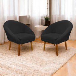 Kit 2 Poltronas Decorativa para Sala Recepção Manicure Consultório Stella Suede - 2