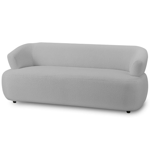 Sofá 3 Lugares Orgânico para Sala Living 198cm Florea M05 Bouclê Cinza - Lyam Decor