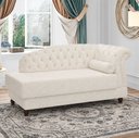 Ver imagem 2 de Chaise 160cm Direito Pomme Bouclé Off White - Sallar Home