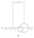 Ver imagem 4 de Pendente Piu Dourado 95cm 34w 3000k Led - Ka008 - Bella