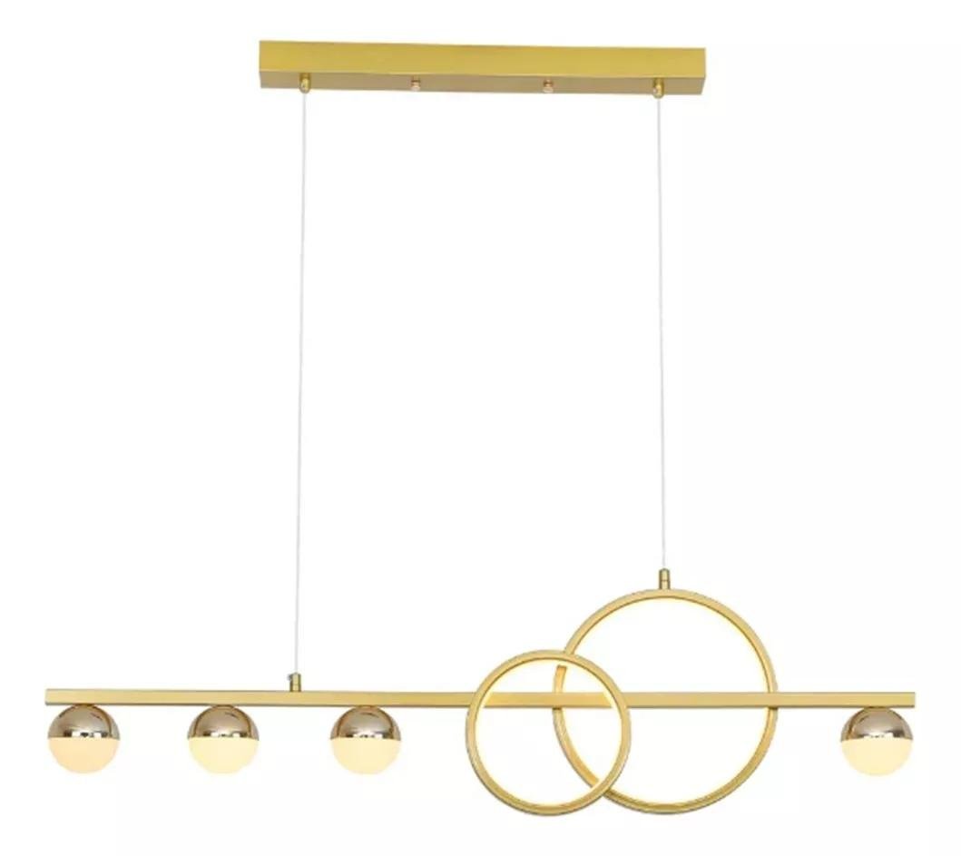 Pendente Piu Dourado 95cm 34w 3000k Led - Ka008 - Bella