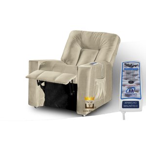 POLTRONA DO PAPAI MASSAGEM RECLINÁVEL SUEDE BEGE