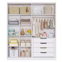 Ver imagem 4 de Guarda Roupa de Bebê 4 Portas 4 Gavetas Mel Branco Espresso Móveis