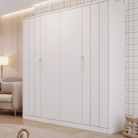 Guarda Roupa de Bebê 4 Portas 4 Gavetas Mel Branco Espresso Móveis