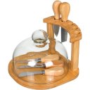 Ver imagem 1 de Jogo 7 Peças para Queijo Home&co com Tampa de Vidro Bambu