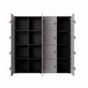 Ver imagem 2 de Armário Organizador Locker 16 Portas c/ Chave F5 Office Cor:Cinza Sagrado com Preto