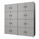 Ver imagem 3 de Armário Organizador Locker 16 Portas c/ Chave F5 Office Cor:Cinza Sagrado com Preto