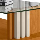 Ver imagem 3 de Mesa de Centro Frizz Cinamomo/off White com Tampo de Vidro - Madetec