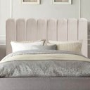 Ver imagem 1 de Cabeceira Estofada Alanis 90CM Solteiro Suede Bege - D A DECOR